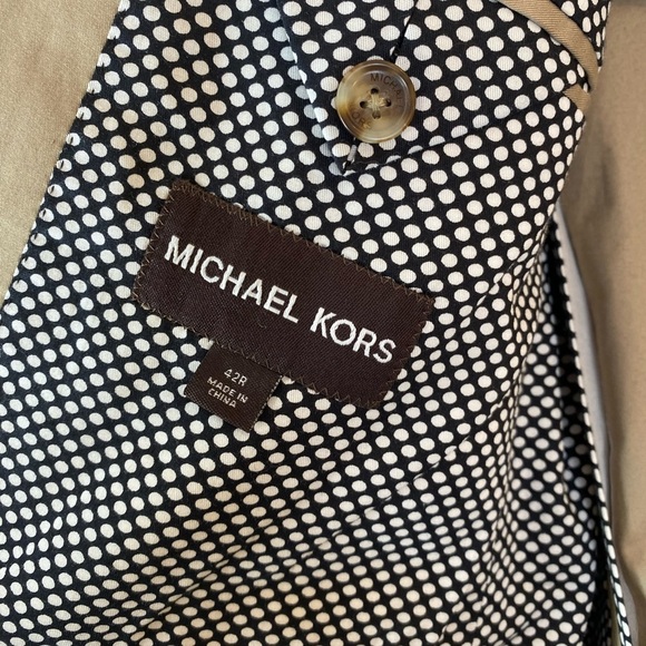 Michael Kors Tan Suit Jacket Sports Coat size 42 R Double Vented Customizable - Picture 7 of 11